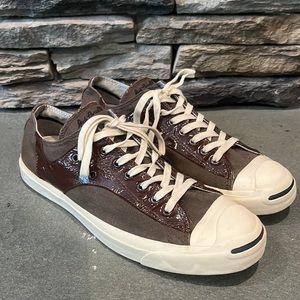 Jack Purcell Converse All Stars brown canvas and patent leather